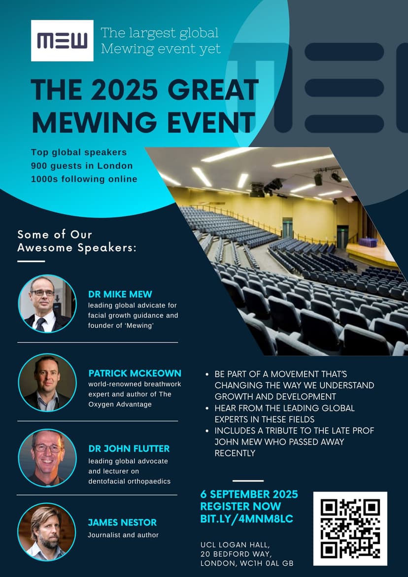 The Great Mewing Event 6 September 2025 Flyer
